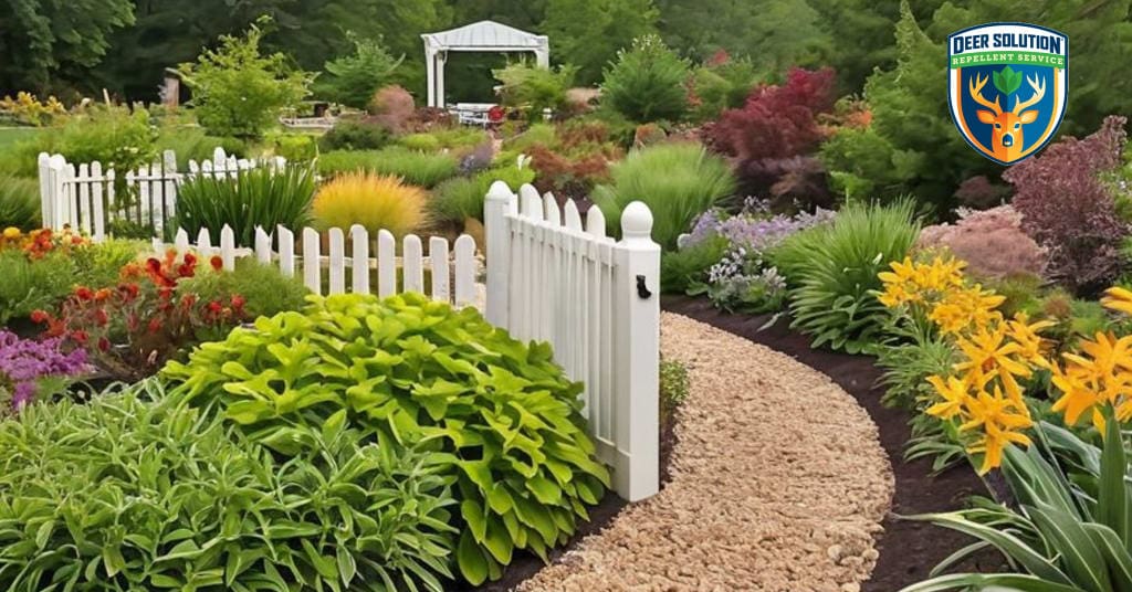 Vibrant garden with Asclepiases, native plants, and Deer Solution's eco-friendly repellent service.