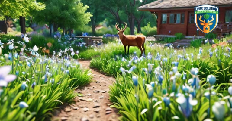 Vibrant wild columbines flourish in an eco-friendly garden, highlighting concerns: do deer eat wild columbines?