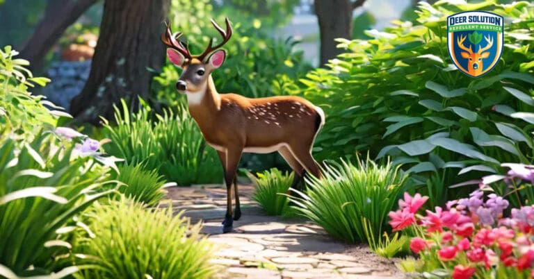 Serene garden with cotoneasters thriving under Deer Solution®’s eco-friendly practices; do deer eat willowleaf cotoneasters?