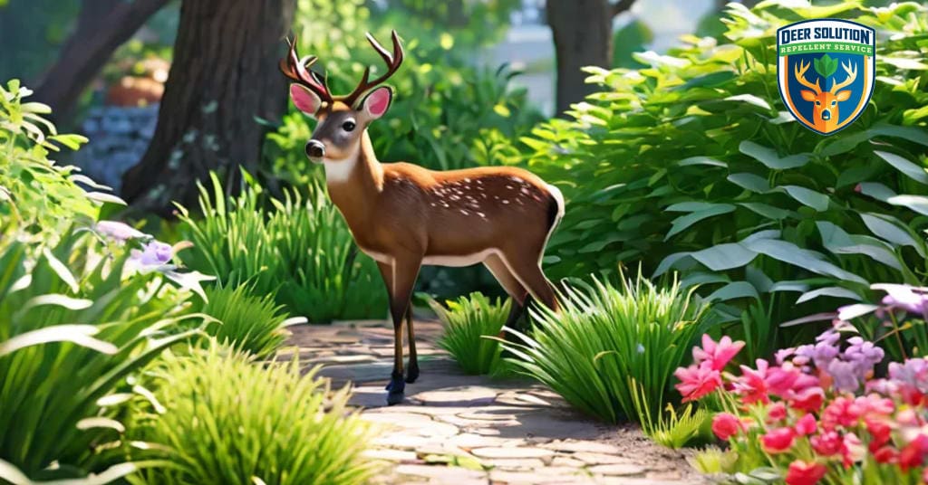 Serene garden with cotoneasters thriving under Deer Solution®’s eco-friendly practices; do deer eat willowleaf cotoneasters?