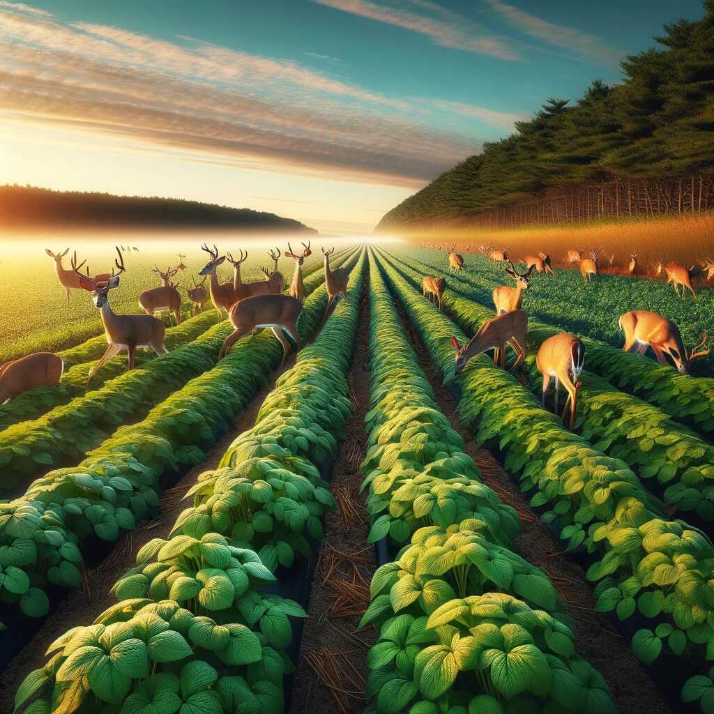 Close-up of an agricultural field in Atlantic County, showing deer damage and its implications for farming and ecosystems
