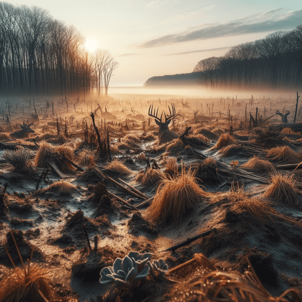 Close-up of Caroline County's natural area, highlighting environmental stress due to deer overpopulation.