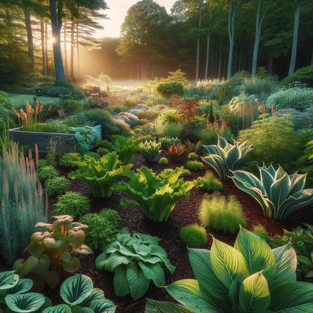 Close-up of a garden in Dorchester County, highlighting the delicate balance between plant life and deer impact.