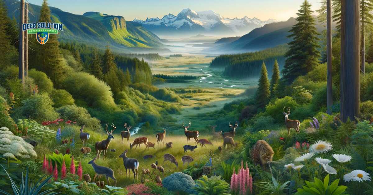 Scenic view of Washington County depicting the deer dynamic, emphasizing the balance between biodiversity and protection.