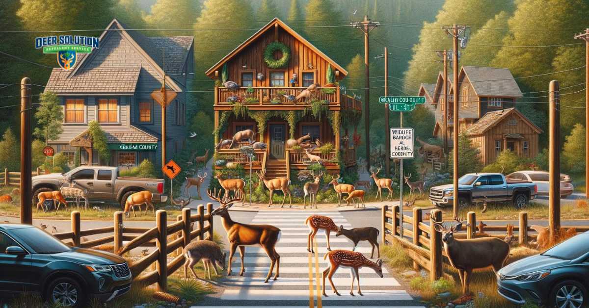 The image captures the essence of Graham County's challenge in managing a thriving deer population alongside ensuring community safety