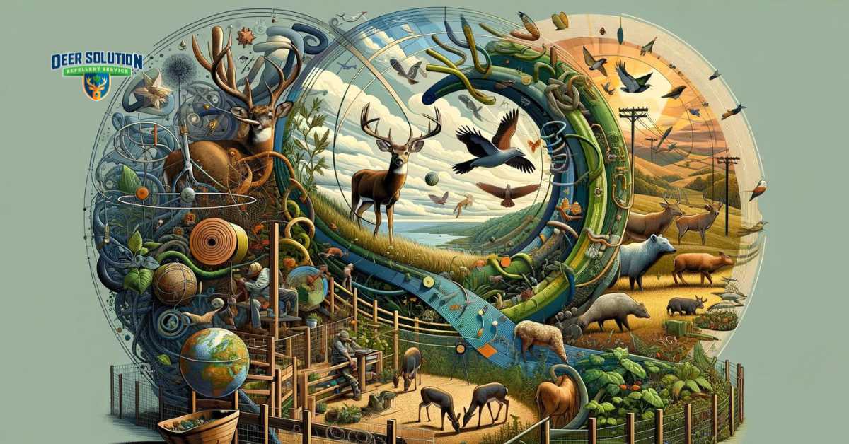 Illustration highlighting the efforts for garden deer protection in a community setting, drawing parallels to similar challenges encountered with New Jersey deer, showcasing innovative approaches to maintain ecological balance and protect local flora