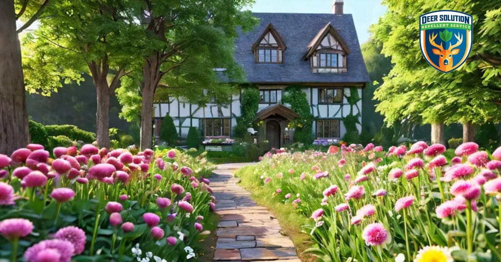 Autumn garden with vibrant mums; learn if deer eat mums while enjoying eco-friendly landscapes by Deer Solution®.